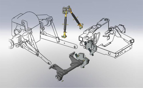 Accrochage stabilisé sur relevage pour épareuses SMA